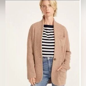 J. Crew Tan Relaxed Fit Cocoon Cardigan Sweater Shacket - Wool Blend - Women’s S